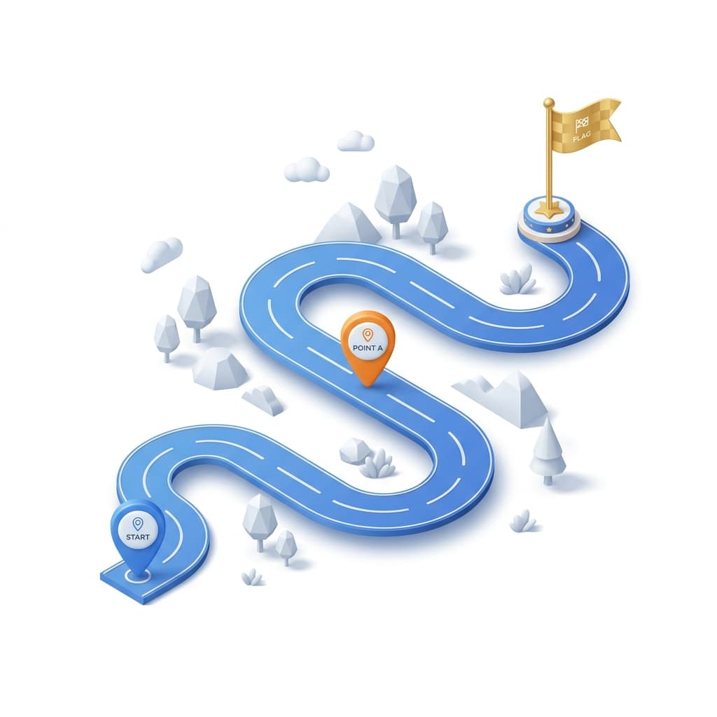 3D Roadmap and Journey Illustration