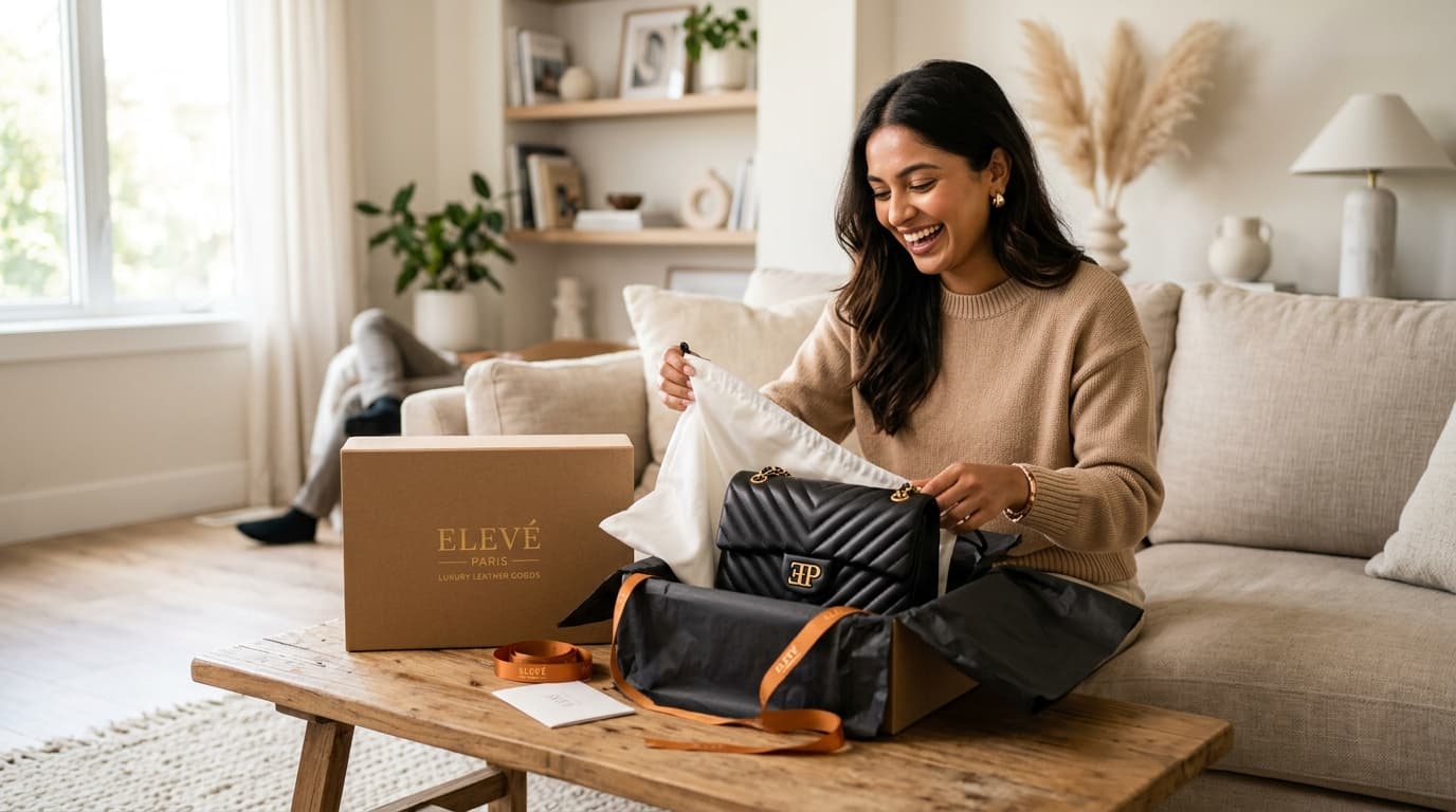 Modern customer shopping unboxing experience