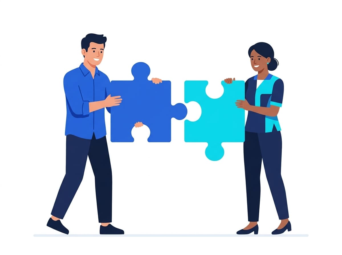 SEO Agency Team Collaborating with Puzzle Pieces